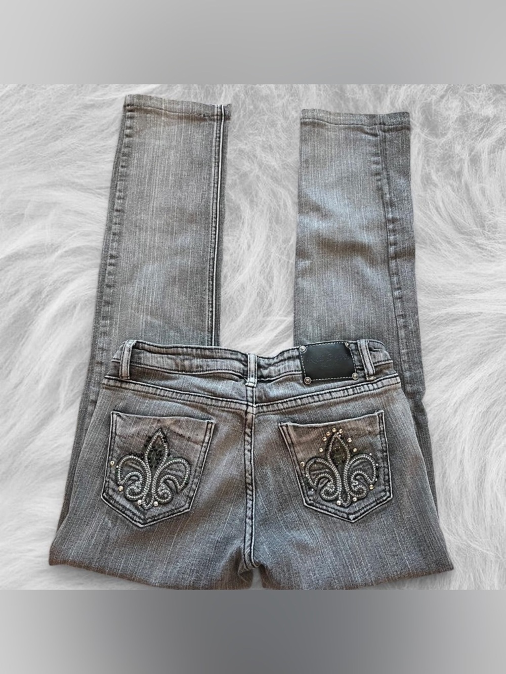 🐾Y2K grunge lowrise rhinestone skinny jeans